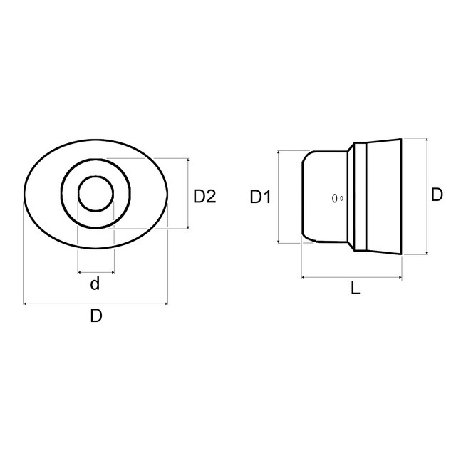 BOL Protecteur Ovale Cote Machine Ø 350X275 MM LG 150 MM référence fournisseur 212352